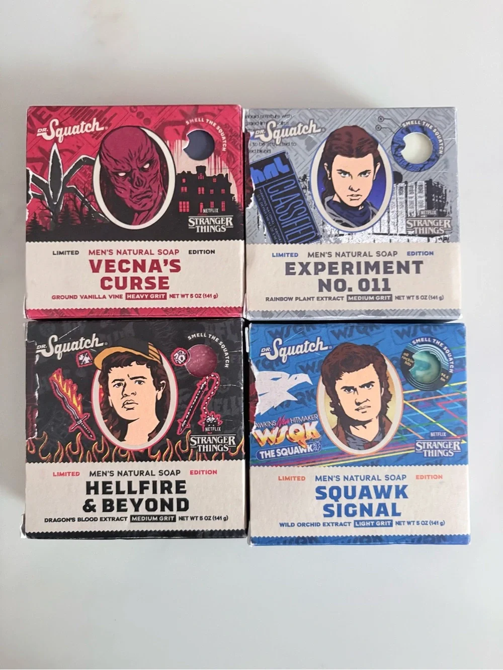 Dr. Squatch Stranger Things Soap Gift Set - Red, Blue, Black, White